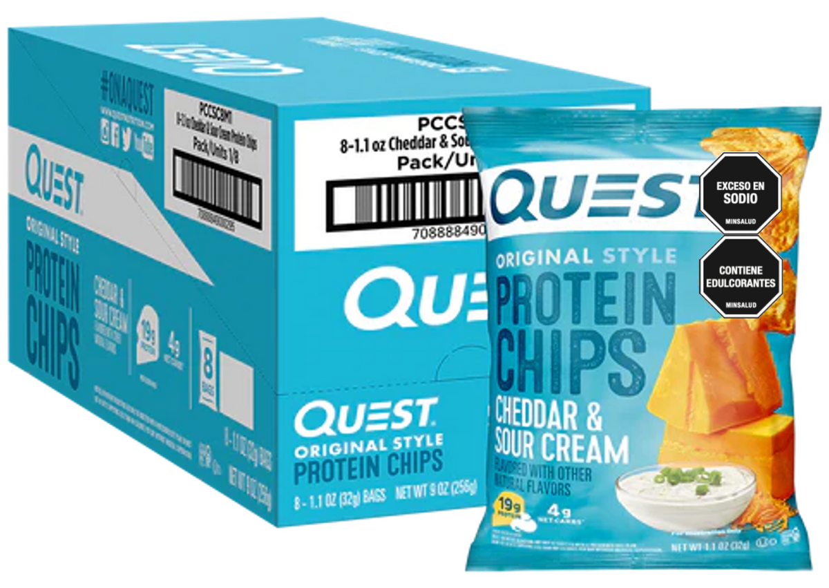 CHIPS QUESO CHEDDAR Y CREMA AGRIA QUEST NUTRITION
